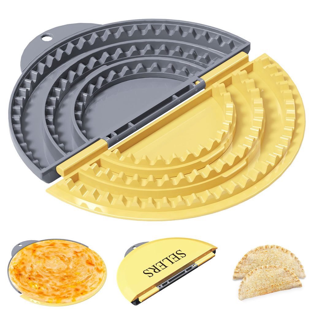 Tortilla Sealer,SELERS,Tacos tortilla crimper Maker Large,Removable & Adjustable Crust,Quesadilla crimper for 4''-6''-8''-10 Wraps, Burritos,Pasties,Tortilla,Dumplings,Sandwich,Grey Yellow