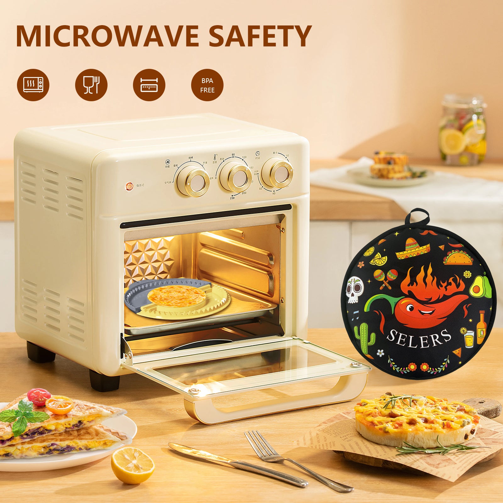 Tortilla Sealer + 12 Inch Tortilla Warmer Pouch Set,SELERS,Tacos tortilla crimper Maker,Removable & Adjustable Small Sealer,For 4-10" Flour Tortillas,For Pasties,Dumplings,Sandwich,Grey Yellow