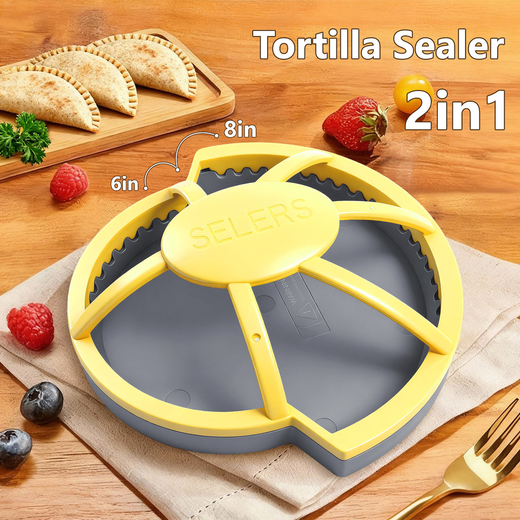 SELERS Tortilla Sealer, Large Capacity Quesadilla Crimper, 2-in-1 6"+8'', for 6-12'' Flour Tortillas, Make Stuffed Pastries, Tacos, Tortilla, Dumplings, Pierogi