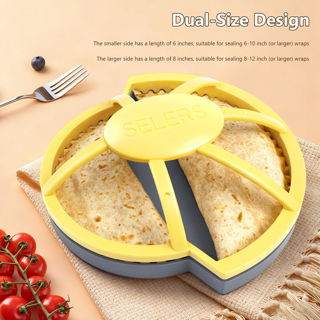 SELERS Tortilla Sealer, Large Capacity Quesadilla Crimper, 2-in-1 6"+8'', for 6-12'' Flour Tortillas, Make Stuffed Pastries, Tacos, Tortilla, Dumplings, Pierogi