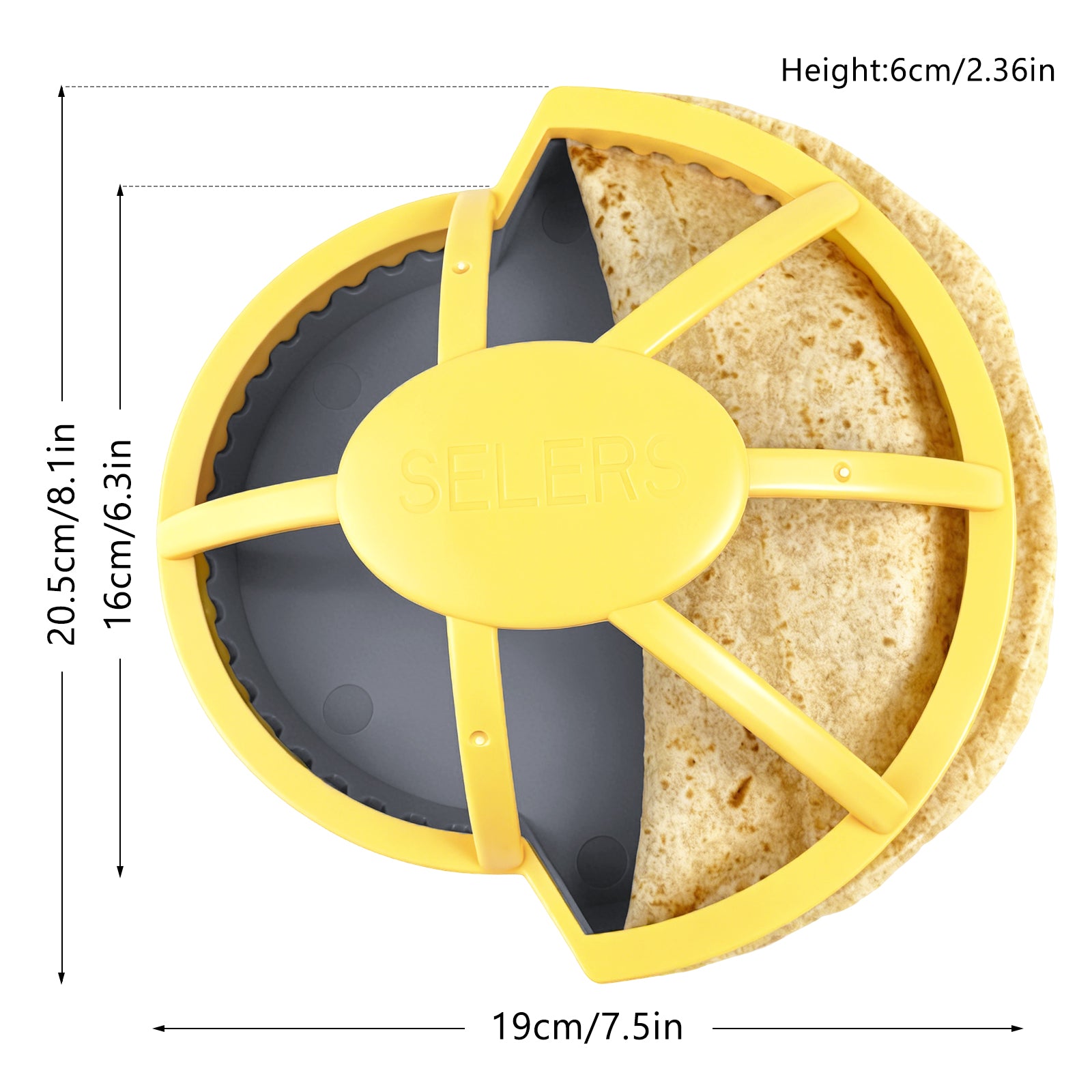 SELERS Tortilla Sealer, Large Capacity Quesadilla Crimper, 2-in-1 6"+8'', for 6-12'' Flour Tortillas, Make Stuffed Pastries, Tacos, Tortilla, Dumplings, Pierogi