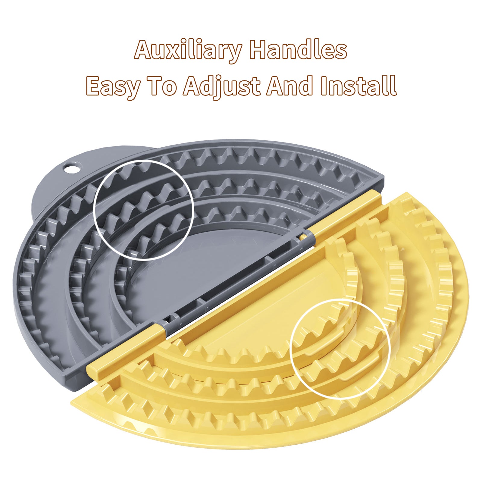 Tortilla Sealer,SELERS,Tacos tortilla crimper Maker Large,Removable & Adjustable Crust,Quesadilla crimper for 4''-6''-8''-10 Wraps, Burritos,Pasties,Tortilla,Dumplings,Sandwich,Grey Yellow