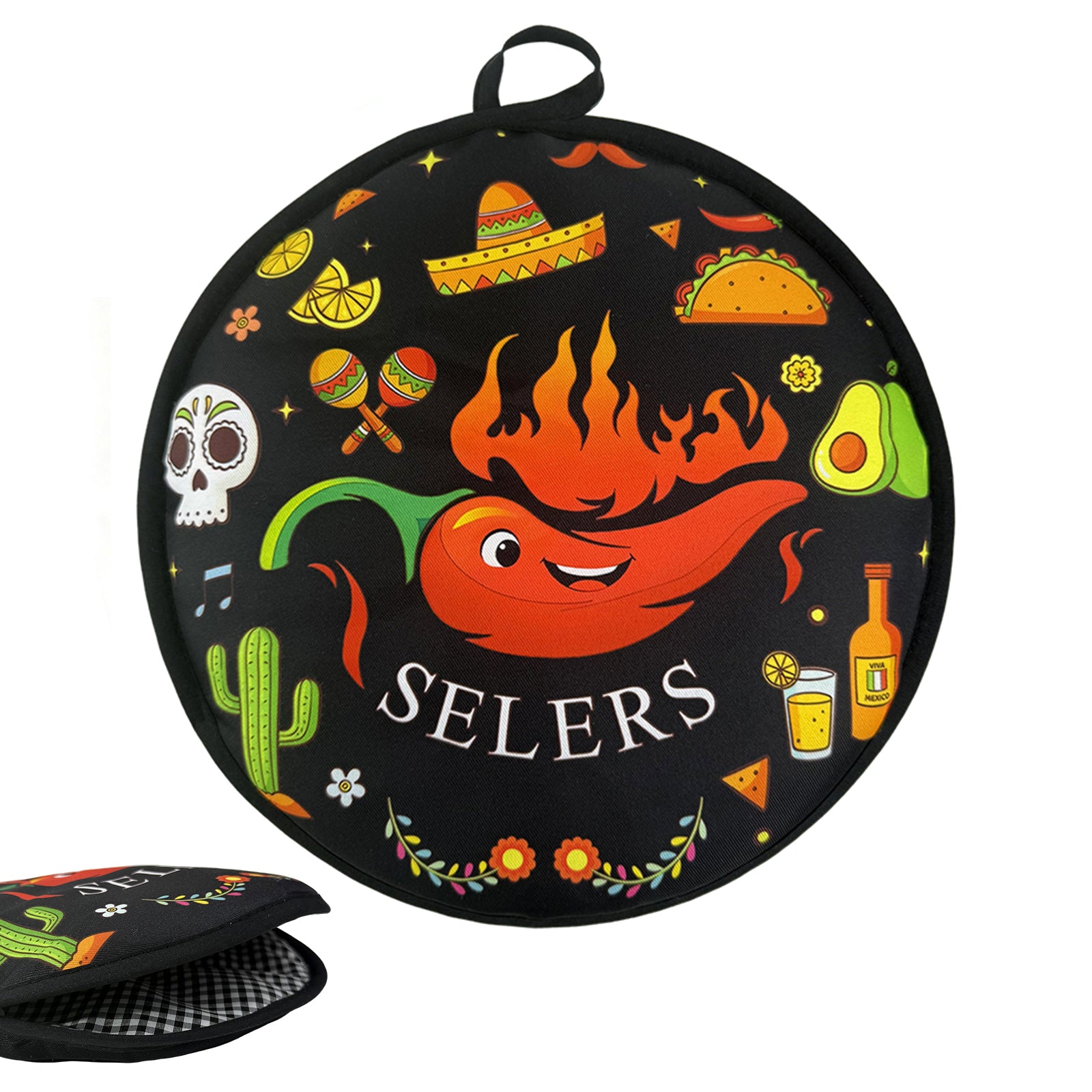 12 Inch Tortilla Warmer Pouch, Insulated and Microwaveable, Fabric Pouch Keeps Warm, for Tortillas, Tacos, Pizza, Bread up to One Hour, Black