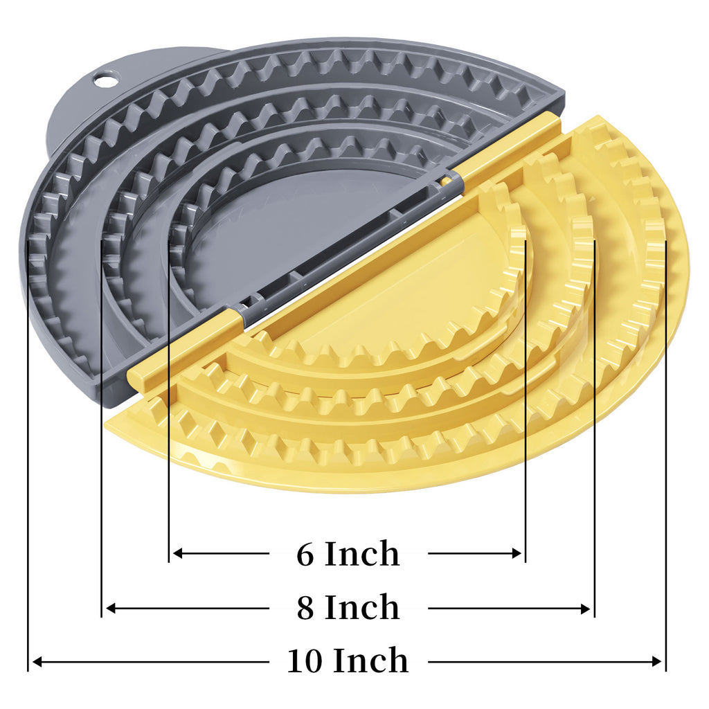 Tortilla Sealer,SELERS,Tacos tortilla crimper Maker Large,Adjustable 6"-8''-10" Crust,Quesadilla crimper for 6''-8''-10''-12''wraps,Tortilla,Dumplings,Sandwich,Grey Yellow