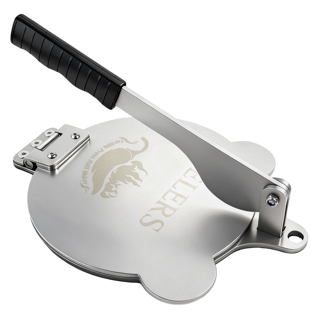 Tortilla Press Stainless Steel，SELERS,Heavy Duty, Adjustable To Press Different Thickness Of Crust, Removable, For Flour Tortilla, Roti, Flatbreads, Taco, Pie, Silver (10.5 inch)