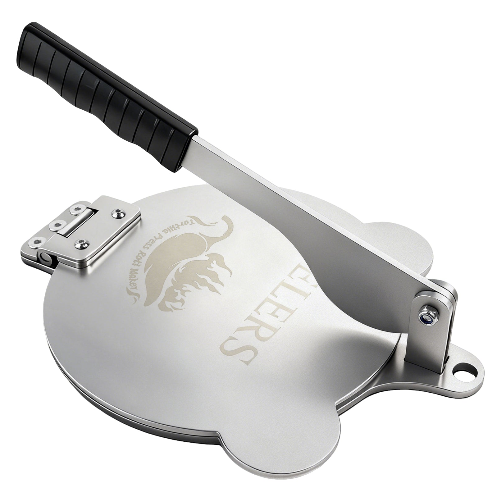 Tortilla Press Stainless Steel，SELERS,Heavy Duty, Adjustable To Press Different Thickness Of Crust, Removable, For Flour Tortilla, Roti, Flatbreads, Taco, Pie, Silver (10.5 inch)