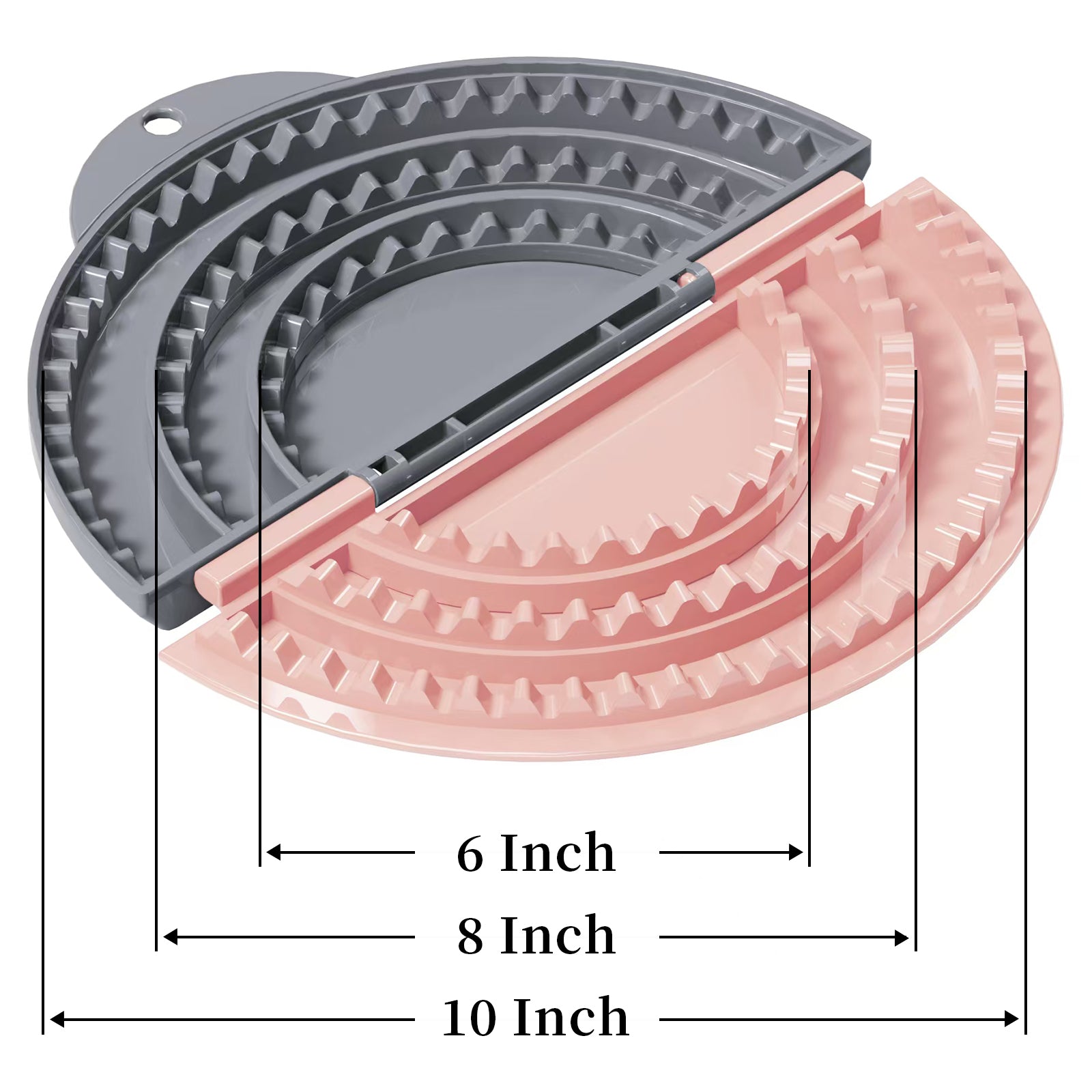Tortilla Sealer,SELERS,Tacos tortilla crimper Maker Large,Adjustable Crust,Quesadilla Maker for 8''-10''-12''wraps Burritos,Pasties,Tortilla,Dumplings,Sandwich,Grey Pink (Grey Pink, 6"+8"+10")